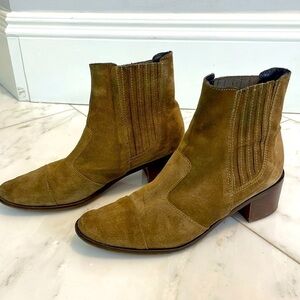 Charles David Brown Suede Chelsa Ankle Booties